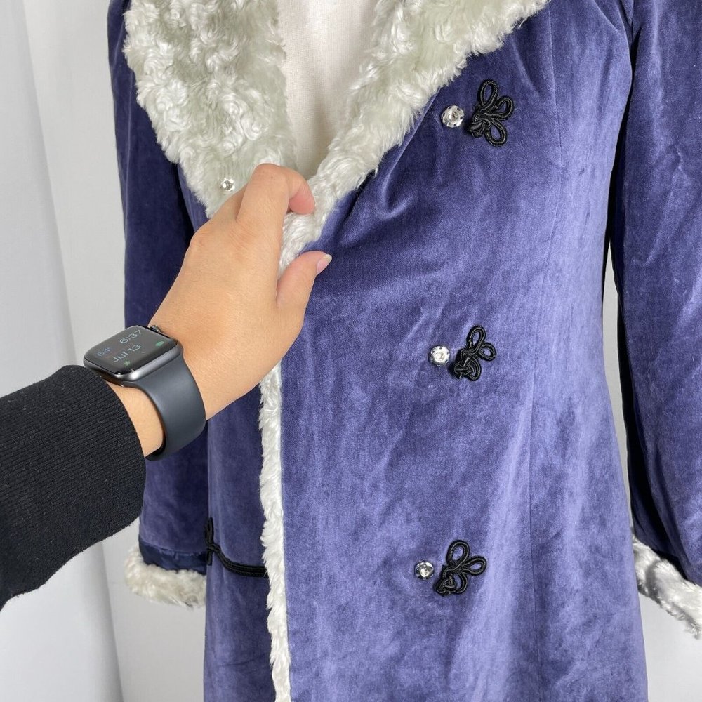 American Girl Dress like Your Doll Samantha's Holiday Purple Velvet Coat Size 14 - Picture 4 of 7